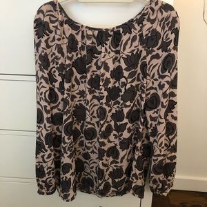 LOFT Floral Long Sleeve Blouse